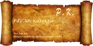 Pákh Koletta névjegykártya
